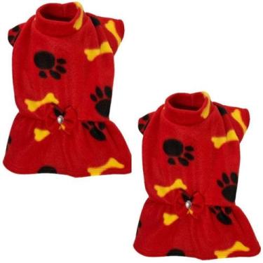Imagem de Kit 2 Roupas De Inverno Para Cães E Gatos - Vestido Soft M - Nica pet