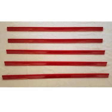 Imagem de Porta Etiqueta Bandeja Gondola Lx 92 Cm Vermelho Kit Com 5
