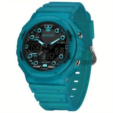 Imagem de Relógio Masculino Esportivo Multifuncional Com Mostrador Grande Sanda Azul Safira