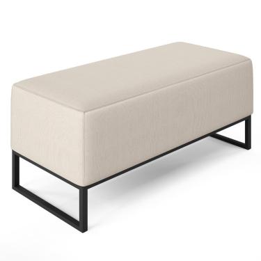 Imagem de Puff Cléo W01 Base De Ferro 90 Cm Linho Cru