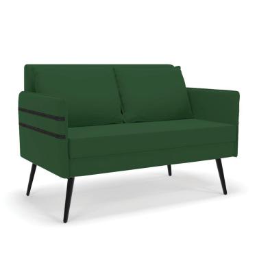 Imagem de Namoradeira 02 Lugares Mari Veludo Pés Palito De Ferro - D'rossi Cor Verde