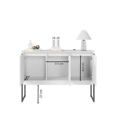 Imagem de Buffet Elegante Com 3 Portas Turim Branco Preto
