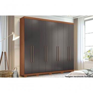 Imagem de Guarda Roupa Casal 8 Portas E 4 Gavetas C- Pés Master New 8.4 Jatobá - Santos Andirá