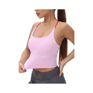 Imagem de Top Esportivo Feminino Com Costas Cruzadas, Secagem Rápida, Copas Almo
