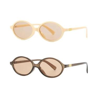 Imagem de Óculos De Sol Femininos Ovais Pequenos Estilo Punk Com Armação Colorid