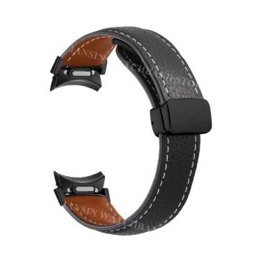 Imagem de Pulseira De Couro Para Samsung Galaxy Watch 7 6 5 4 40 44mm 5Pro Com F