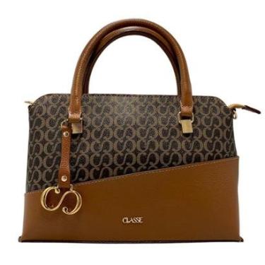 Imagem de Bolsa Classe Feminina Couro Legítimo Tote Bag Clássica 3354 Preto-Feminino