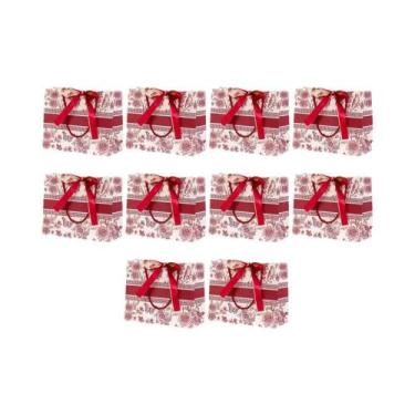 Imagem de Sacolas De Presente Florais INS Fashion Com Fita, Sacolas De Papel Par