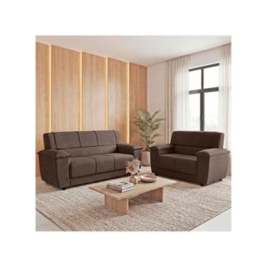 Imagem de Conjunto de Sofás 2 e 3 Lugares Viena Plus SMP, Marrom, 2 e 3 lugares