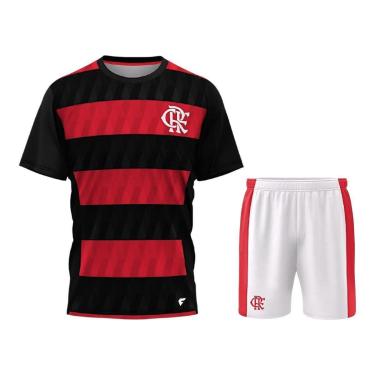 Imagem de Kit Camisa e Calção Braziline Mini Craque Flamengo Infantil-Unissex
