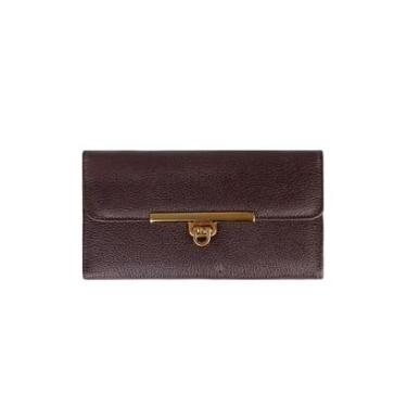 Imagem de Carteira feminina de couro liso Kate 10,5x19,5cm-Feminino