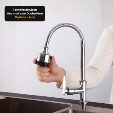 Imagem de Torneira De Mesa Gourmet Com Ducha Para Cozinha - Inox - Startools
