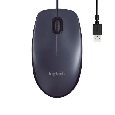 Imagem de Mouse com fio USB Logitech M90 com Design Ambidestro e Facilidade Plug and Play - 910-004053-Unissex