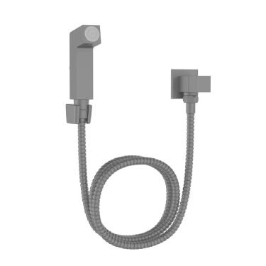 Imagem de Ducha Higiênica com Registro sem Derivação Quadrado Preto Fosco - 7908745803623 - ECONOMETAL