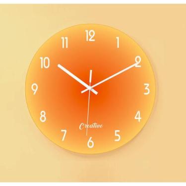 Imagem de Relógio de parede silencioso e simples, sala de estar, pôr do sol, dup