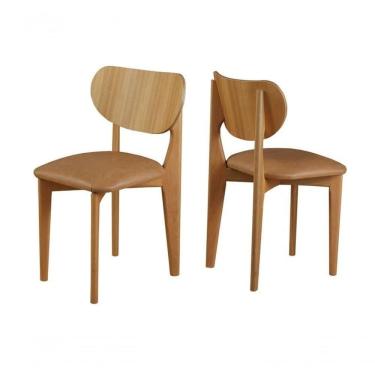 Imagem de Cadeiras Madeira Maciça Estofada - Hibisco - Harmonia Salas