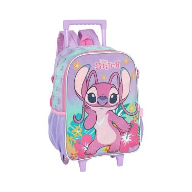 Imagem de Mochila De Rodas Angel & Stitch Glitter Juvenil Escolar