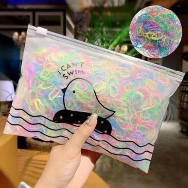 Imagem de 2000 Peças Xuxinha Liguinha Elástico Cabelo Feminino Bolsa Cor:Preto, 