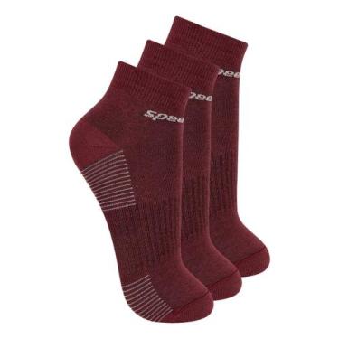 Imagem de Kit com 3 Pares de Meias Cano Curto Speedo 8034, Vinho, 39-44
