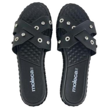 Imagem de Chinelo Rasteirinha Feminina Moleca Slide com Strass-Feminino