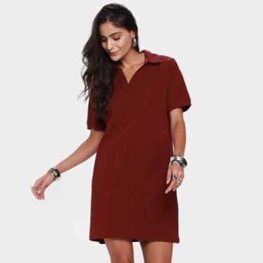 Imagem de Vestido Hering Casual Feminino, Vermelho escuro, P