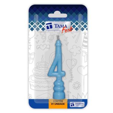 Imagem de Vela De Aniversário Números Azul Com 10 Un. - TAMAROZZI EMBALAGENS