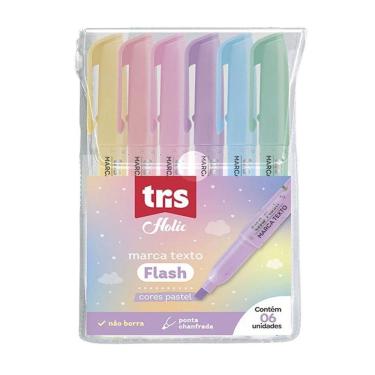 Imagem de Kit Marca Texto Flash Pastel 607283 6 Cores - Tris