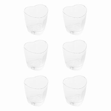 Imagem de Cj 6 Mini Copos para Dose/Shot de Vidro C/Formato Coração Transparente 50ml Lyor