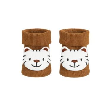 Imagem de Meia Antiderrapante para Bebê 0 a 12 Meses 3d Bichinhos - Plin Baby, T