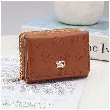 Imagem de Carteira Pequena Feminina Couro Multi-Cartão Desenho Com Três Dobras D