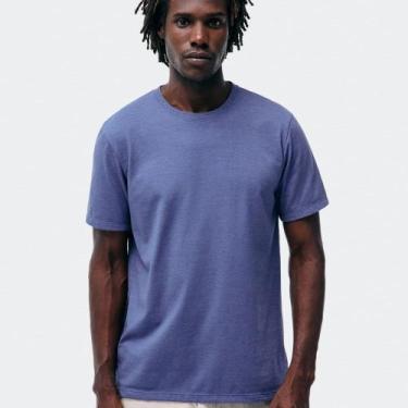 Imagem de Camiseta Manga Curta Hering Masculina 0201, Azul mescla, M