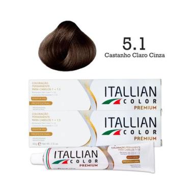 Imagem de 2 Unidades Coloração Itallian Color 5.1 Castanho Claro Cinza - Itallia