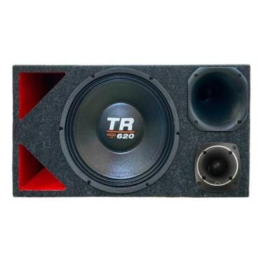 Imagem de Caixa trio duto triângulo colorido alto falante triton tr 620 tweeter 