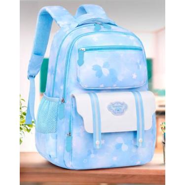 Imagem de Mochila Grande Escolar Feminina Espaço Notebook Abertura 180 - M3M, Az