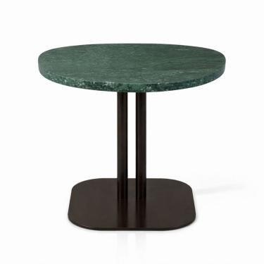 Imagem de Mesa Apoio Atria base dupla laca marrom Tampo Mármore Guatemala Orgânico