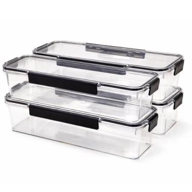 Imagem de Kit 4 Potes Herméticos Organizador Empilhavel Mantimentos Com Lacre Ve