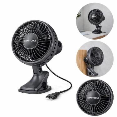 Imagem de Ventilador de mesa cinza fixador prendedor de mesa berco parede multiu