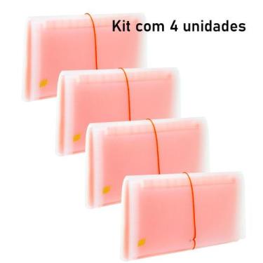 Imagem de Pasta Sanfonada 12 Divisoes Coloridas - Tamanho: Cheque - Kit com 4 un