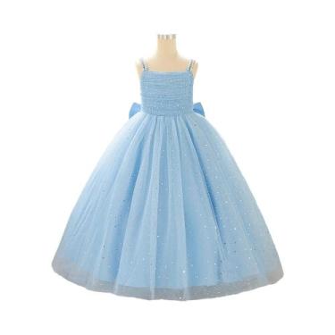 Imagem de Vestido De Festa Princesa Para Meninas Com Lantejoulas E Tule, Laço Gr