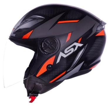 Imagem de Capacete Feminino Masculino Asx Aberto City Air Square Moto, Preto Ver