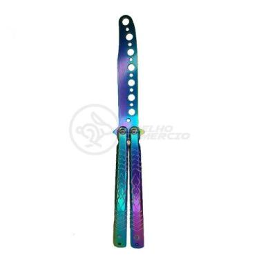 Imagem de Canivete Fade Rainbow Butterfly Treinamento Faca Borboleta - SMART BRA