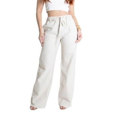 Imagem de Calça Linho Wide Leg Feminina Sawary - 280460, Linho, 44