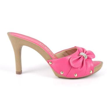 Imagem de Tamanco Tchocco Salto Médio laço e Strass, Pink, 37