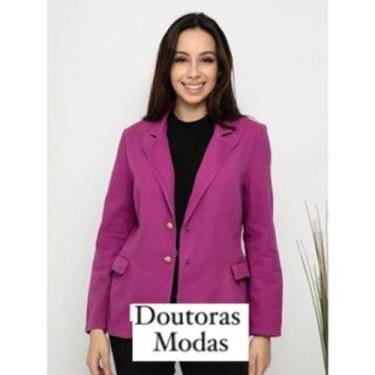 Imagem de Blazer Jeans Tingido 6296 - Domi Modas, Roxo, P