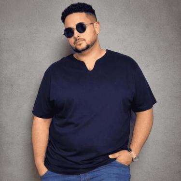 Imagem de Camiseta Masculina Plus Size Gola Bata Padre Algodão Hipoalergênico Ma