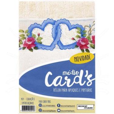 Imagem de Régua Médio Cards Apliques e Pinturas - Decorart, CORAÇÕES LAÇADOS