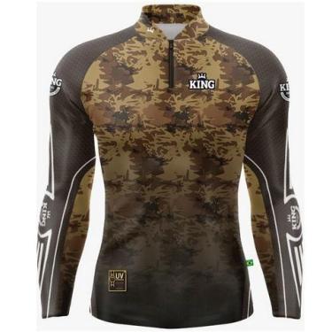 Imagem de Camisa Pesca Camiseta Manga Longa Proteção UV 50 King Brasil, Kff301, 