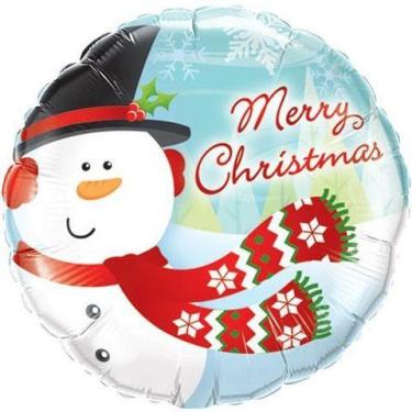 Imagem de Balão 18 redondo merry christmas snowman 18867 - Qualatex