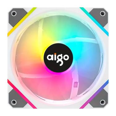 Imagem de Cooler para Gabinete AM12 Pro ARGB 120mm com Fluxo de Ar Otimizado e Iluminação Endereçável Branco Aigo