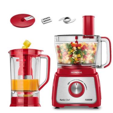Imagem de Multiprocessador Turbo Chef 5 em 1 Mondial MPN-01-R, Vermelho, 110V